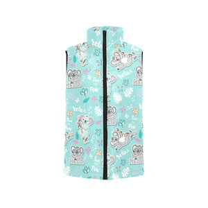 Cute koalas blue background pattern Men's Padded Vest