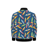 Surfboard Pattern Print Design 01 Kids' Boys' Girls' Bomber Jacket