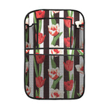 red and white tulips pattern Car Seat Back Organizer