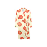 Tomato dot background Men's Long Sleeve Belted Night Robe