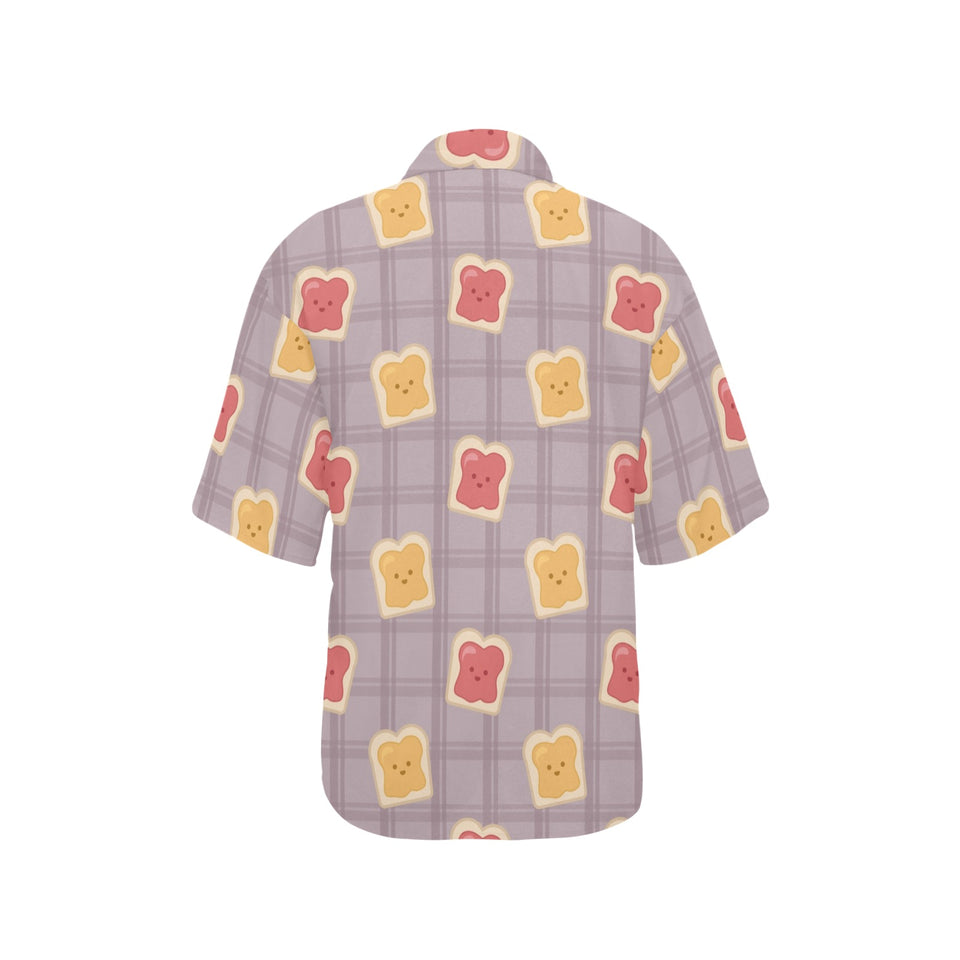 Bread Toast Pattern Print Design 05 Women's All Over Print Hawaiian Shirt