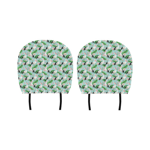 Pelican Pattern Print Design 01 Car Headrest Cover