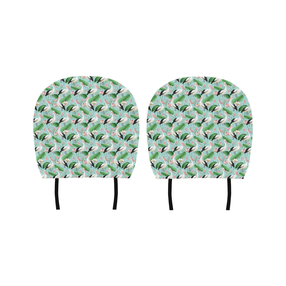 Pelican Pattern Print Design 01 Car Headrest Cover