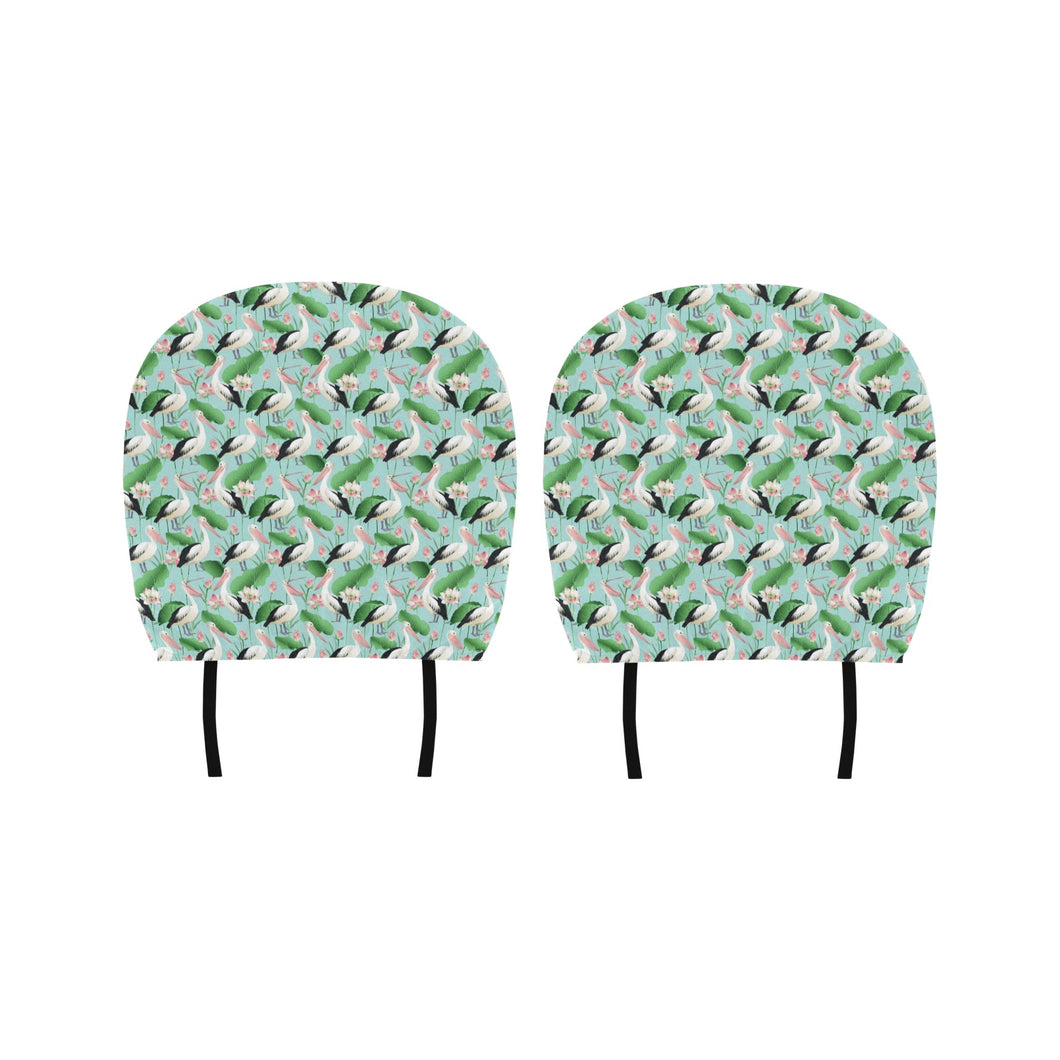 Pelican Pattern Print Design 01 Car Headrest Cover