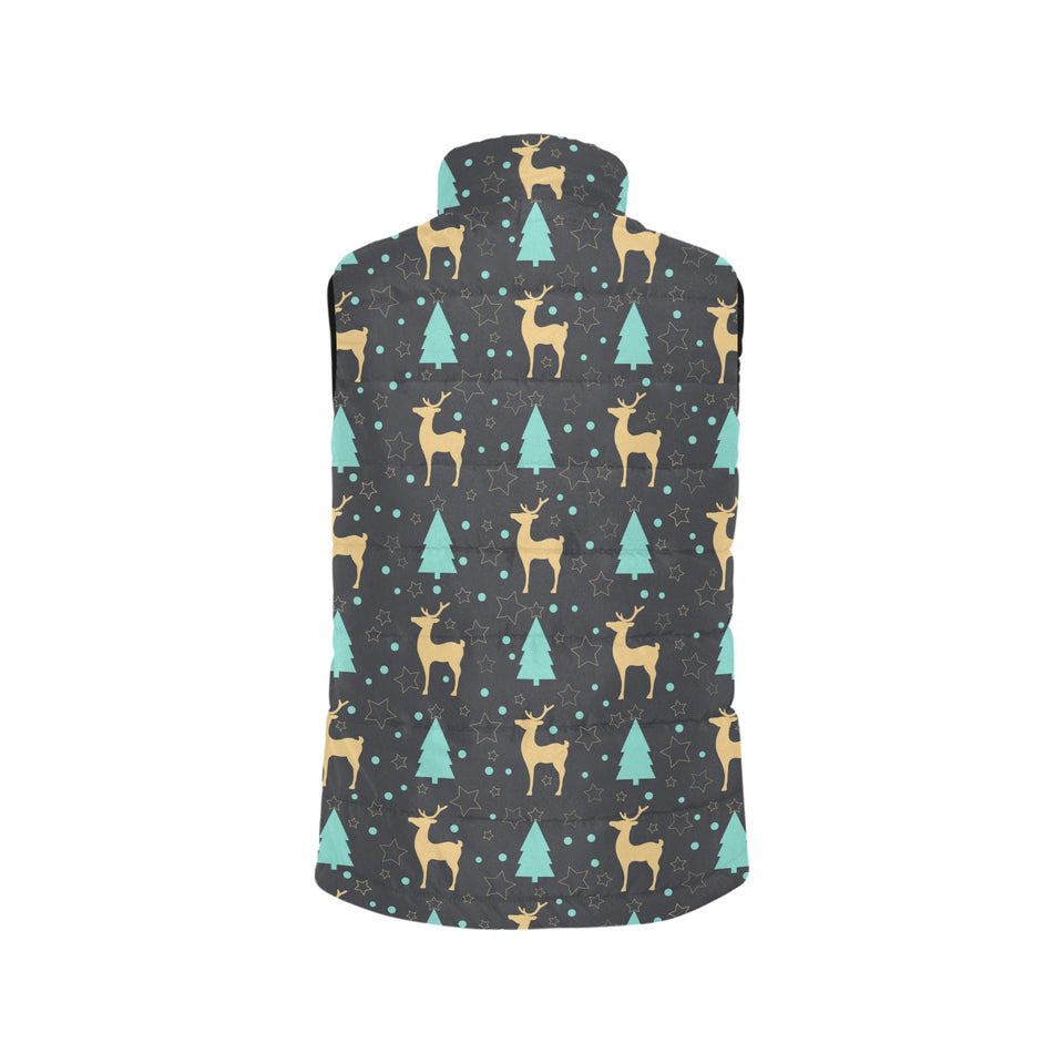 Deers star tree pattern Women's Padded Vest