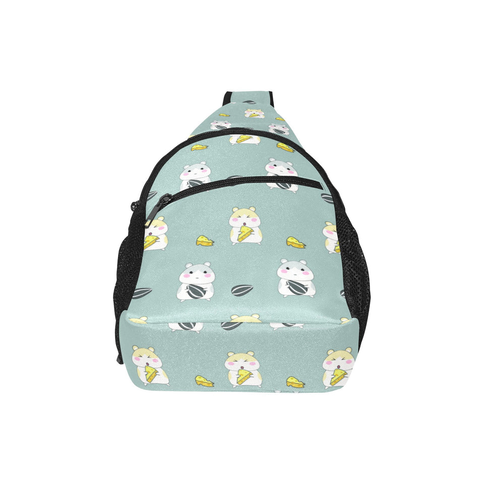 Cute hamster cheese pattern All Over Print Chest Bag