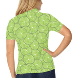 Slices of Lime pattern Women's All Over Print Polo Shirt