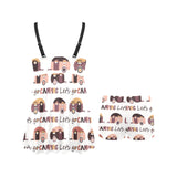 Camper Van Pattern Print Design 01 Chest Sexy Pleated Two Piece Swim Dress