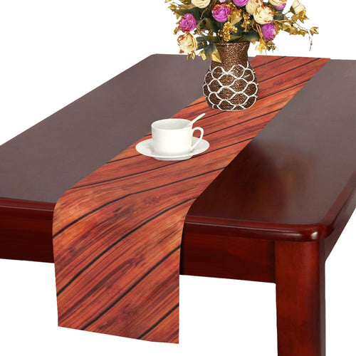 Wood Printed Pattern Print Design 03 Table Runner