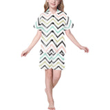 zigzag  chevron paint pattern Kids' Boys' Girls' V-Neck Short Pajama Set
