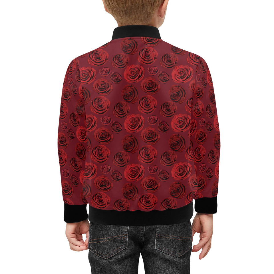 Rose Pattern Print Design 03 Kids' Boys' Girls' Bomber Jacket