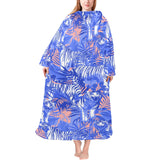 white bengal tigers pattern Blanket Robe with Sleeves