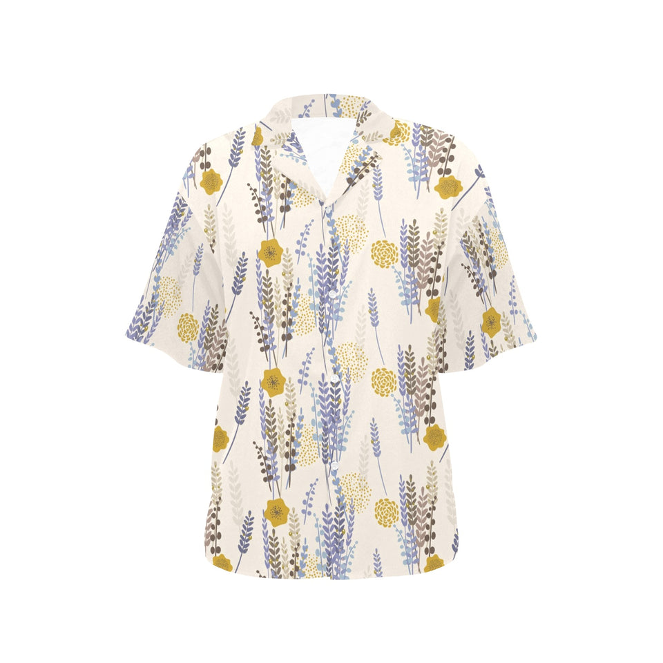 Lavender modern pattern blackground Women's All Over Print Hawaiian Shirt
