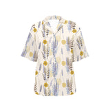 Lavender modern pattern blackground Women's All Over Print Hawaiian Shirt