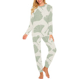Ginkgo leaves pattern Women's All Over Print Pajama Set