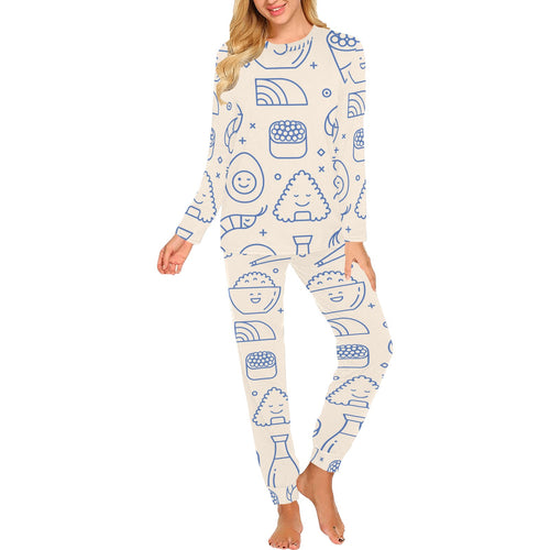 Cute sushi icon pattern Women's All Over Print Pajama Set