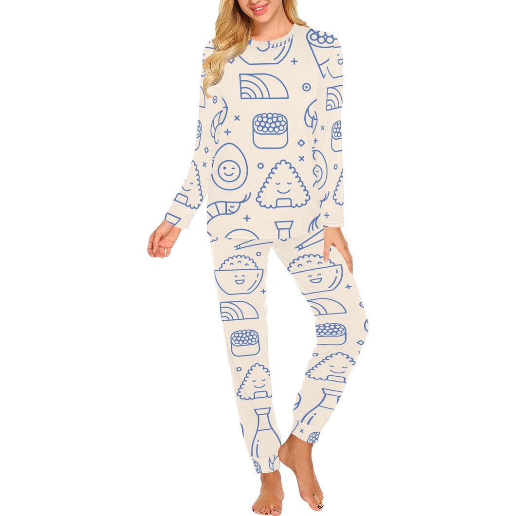 Cute sushi icon pattern Women's All Over Print Pajama Set