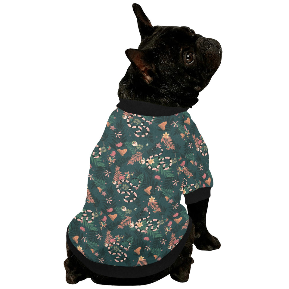 Snake forest pattern All Over Print Pet Dog Round Neck Fuzzy Shirt