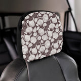 Garlic bulb dark background Car Headrest Cover