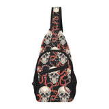 Red snake skull pattern All Over Print Chest Bag