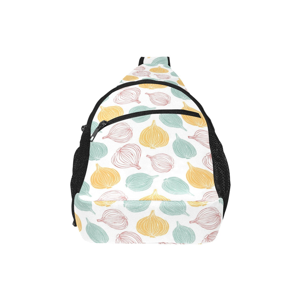 colorful onions white background All Over Print Chest Bag