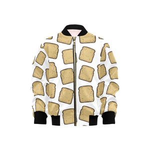 Bread Toast Pattern Print Design 03 Kids' Boys' Girls' Bomber Jacket