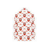 Daruma japanese wooden doll design pattern Women's Long Sleeve Polo Shirt