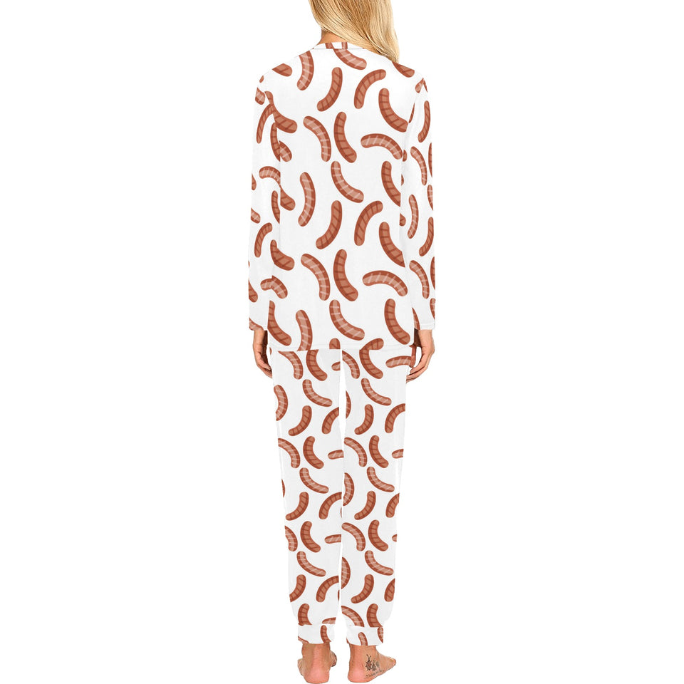 Sausage Pattern Print Design 04 Women's All Over Print Pajama Set