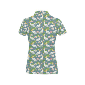 Pelican Pattern Print Design 04 Women's All Over Print Polo Shirt