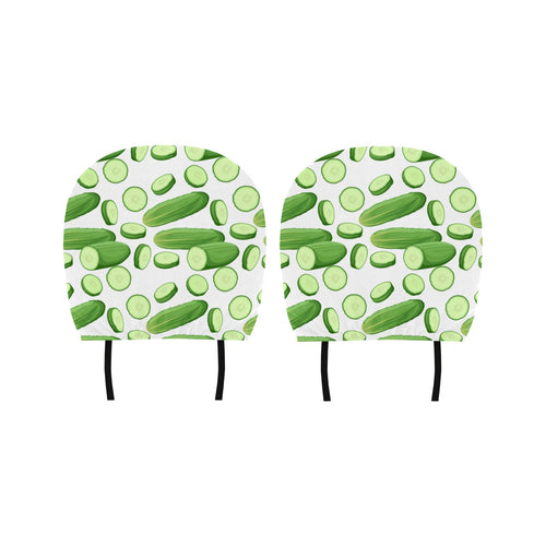 cucumber whole slices pattern Car Headrest Cover