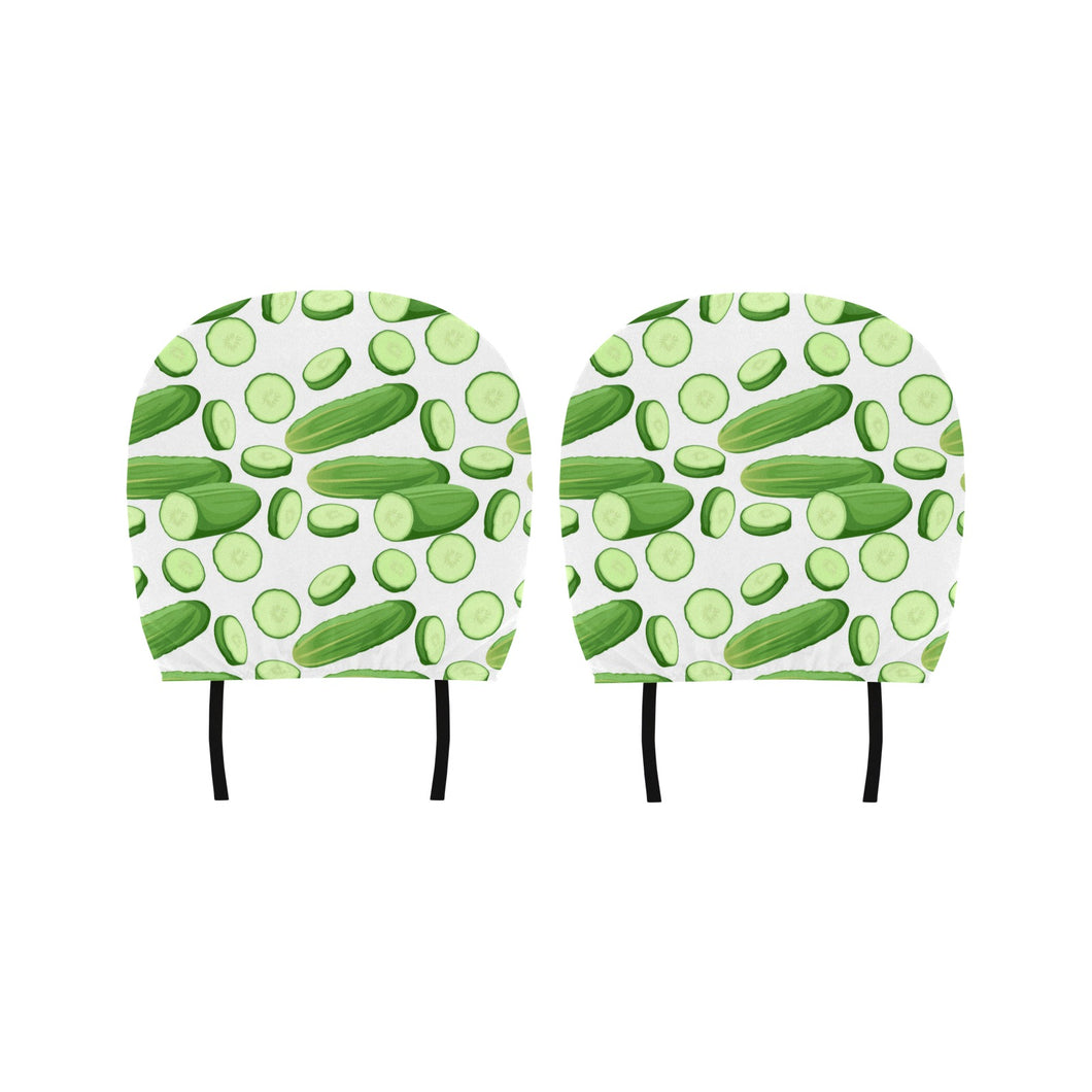 cucumber whole slices pattern Car Headrest Cover