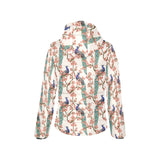 Peacock tropical flower pattern Women's Padded Hooded Jacket