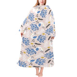 Cute peacock pattern Blanket Robe with Sleeves