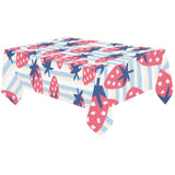 Strawberry pattern blue lines background Tablecloth