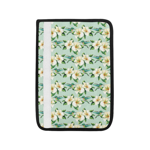 Hummingbird Pattern Print Design 01 Car Seat Belt Cover