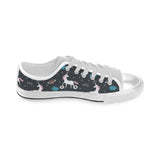 unicorn rainbows moon clound star pattern Men's Low Top Shoes White