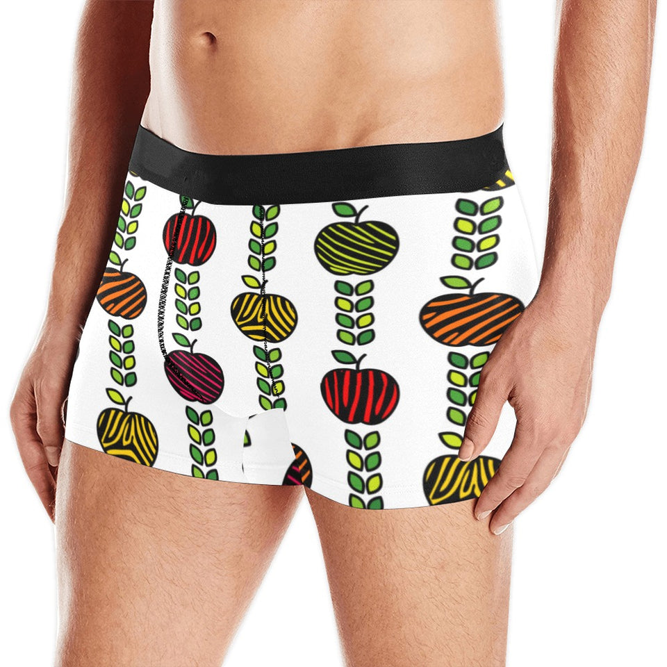 colorful apples leave zebra stripe Men's All Over Print Boxer Briefs Men's Underwear