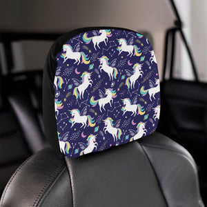 Hand drawn cute unicorn star planet Car Headrest Cover
