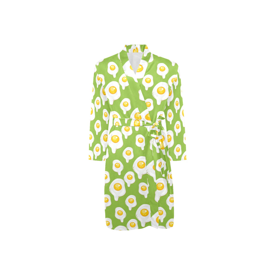 Fried Eggs Pattern Print Design 01 Men's Long Sleeve Belted Night Robe