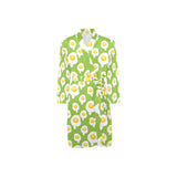 Fried Eggs Pattern Print Design 01 Men's Long Sleeve Belted Night Robe