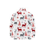 Deer tree snowflakes chrismas pattern Men's Long Sleeve Polo Shirt