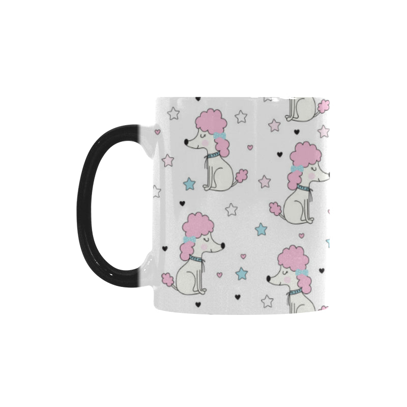 Cute poodle dog star pattern Morphing Mug Heat Changing Mug