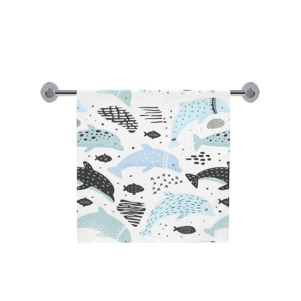 Cute dolphins Childish Style pattern Bath Towel