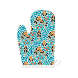 Cute sea otters fishe sea urchin pattern Heat Resistant Oven Mitts