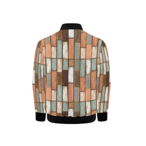 Wood Printed Pattern Print Design 02 Kids' Boys' Girls' Bomber Jacket