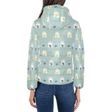Cute hamster cheese pattern Women's Padded Hooded Jacket