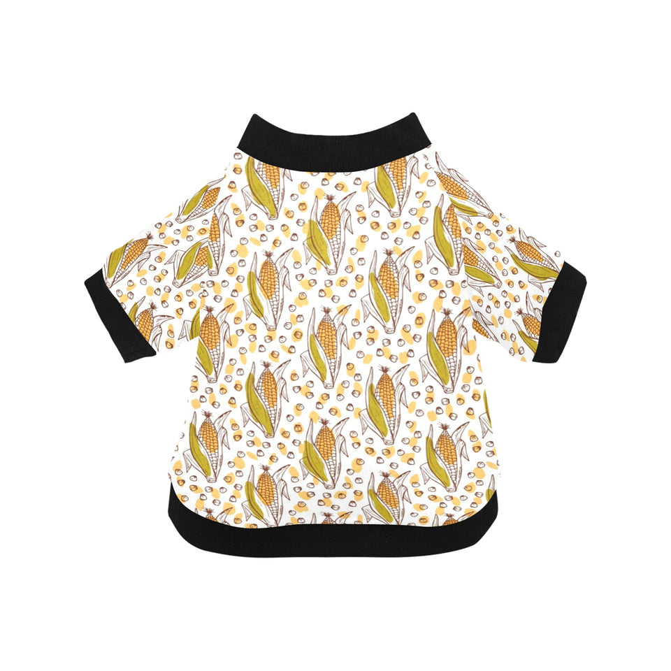 Corn Pattern Print Design 02 All Over Print Pet Dog Round Neck Fuzzy Shirt