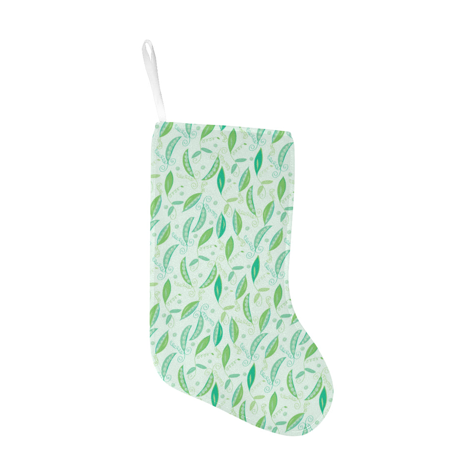 Green Peas Pattern Print Design 01 Christmas Stocking
