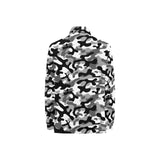 Black white camouflage pattern Women's Long Sleeve Polo Shirt