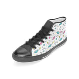 Candy design pattern Women's High Top Canvas Shoes Black